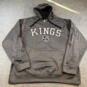 NHL Mens LA Kings Hoodie Gray Hockey Streetwear XL Pullover Sweatshirt